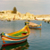 Vue du havre et de bateaux phéniciens à Marsalouk, Malte