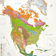 Carte géographique intitulée Amérique du Nord et Centrale, classes-de-formation de la végétation du monde selon Dansereau