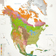 Carte gographique intitule Amrique du Nord et Centrale, classes-de-formation de la vgtation du monde selon Dansereau