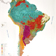 Carte géographique intitulée Amérique du Sud, classes-de-formation de la végétation du monde selon Dansereau