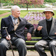 Pierre Dansereau et le botaniste Grald Aymonin au jardin du Luxembourg  Paris lors du tournage du film Quelques raisons d'esprer