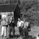 Pierre Dansereau, Roland Auclair, Jacques Rousseau et Auguste Auclair au départ d’une excursion à Rivière-à-Claude en Gaspésie